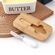 thumbnail image 5 of Caja de sellado de mantequilla nórdica Contenedor de almacenamiento de queso de mantequilla de madera de cerámica (B) Ehuebsd Libre de BPA, 5 of 6