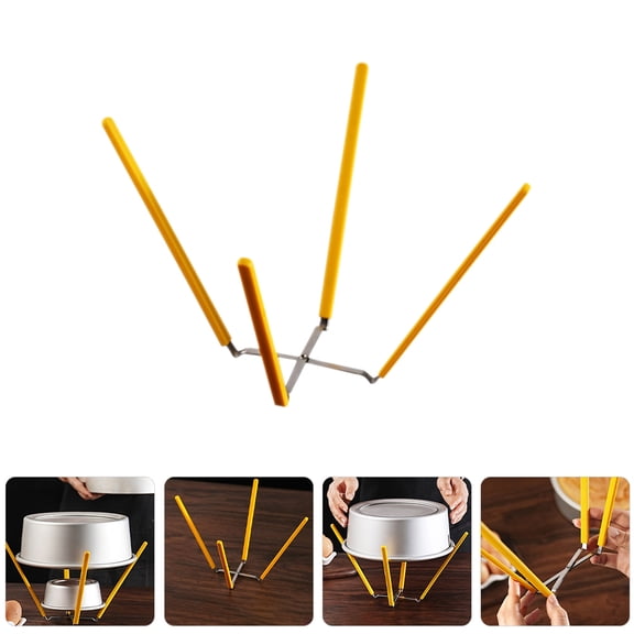 Masteelf Inverted Cake Cooling Rack Chiffon Cake Cooling Racks Stainless Steel and Silicone for Chiffon Cake Mold and Baking Cooling Stand