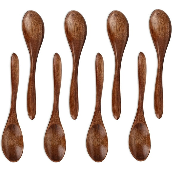 8 Pieces Small Wooden Spoons, 5.7 Inch Wood Spoons Honey Spoons for Tea Mini Wooden Salt Spoons Tasting Spoon Wooden Soup Spoon Serving Spoon for Coffee Tea Jam Bath Salts