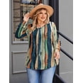 thumbnail image 4 of Zeagoo Womens Plus Size Tops Puff Long Sleeve T-Shirts Pleated V Neck Tunics Fall Dressy Casual Loose Blouse, 4 of 5