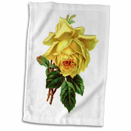 - 3D Rose Victorian Yellow Rose twl 62660 1 Towel 15 x 22