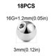 thumbnail image 4 of FECTAS 20 piezas de bolas de perforación de acero inoxidable de plata, piezas de repuesto para joyería de perforación con rosca de 1,2 mm (2,5/3/4/5/6/8 mm), 4 of 5
