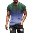 thumbnail image 2 of Awdenio Mens New Fashion Casual Men T-shirt Gradient Print Sports Short Sleeve Round-Neck Blouses Shirts for Summer, Sports, Outdoor, 2 of 5