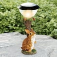 thumbnail image 2 of Estatua de animales alimentada por energía Solar estatuilla LED escultura de Kuymtek animales de resina decoración de jardín luces con forma de Animal pequeño para el jardín del hogar, 2 of 8