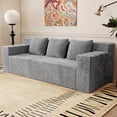 thumbnail image 5 of 71" Corduroy Loveseat Sofa, Memory Foam Cloud Couch in a Box, Boneless Compressed Sofa for Living Room, Bedroom and Apartment, Light Gragy, 5 of 8