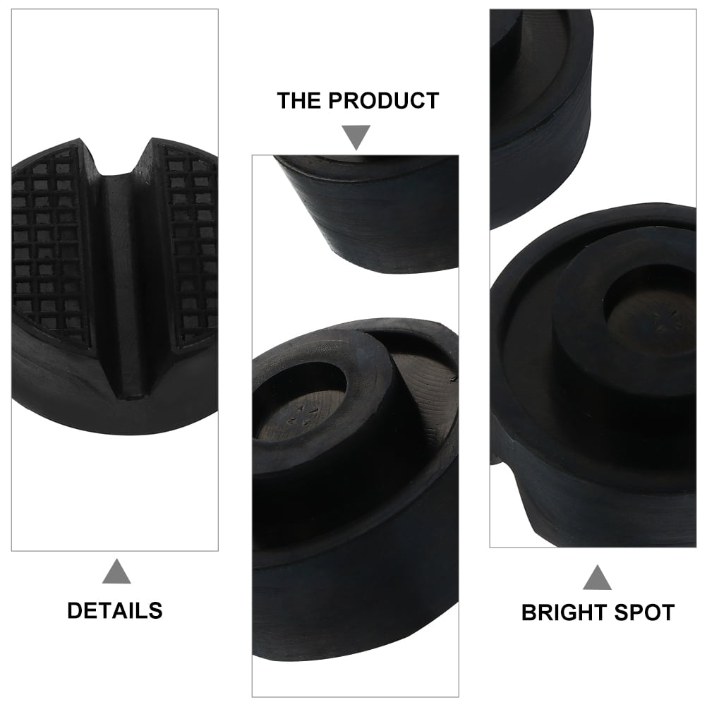Uonlytech 4Pcs Floor Jack Pads Black Rubber Slotted Pads for Auto Frame Rails
