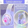 thumbnail image 2 of KERHAND Auriculares Bluetooth con cancelación de ruido para niños,Auriculares plegables para gatos con oreja con luz LED,Auriculares con orejas de gato para niños pequeños con micrófono/tarjeta TF,Aur, 2 of 5