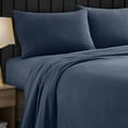 thumbnail image 5 of 100 Percent Cotton Double Brushed Flannel Sheet Set - 170 GSM Heavyweight, Deep Pockets - Indigo Twin, 5 of 5