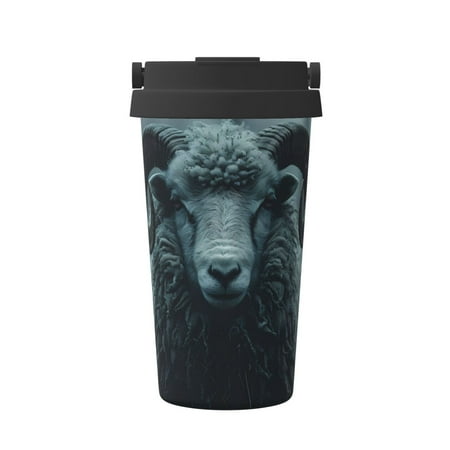 

Logiee Moody Ram Portrait Print Stainless Steel Coffee Tumbler Travel Coffee Mug Insulated Coffee Mug with Lid Spill Proof Coffee Cup Portable Thermal Mug