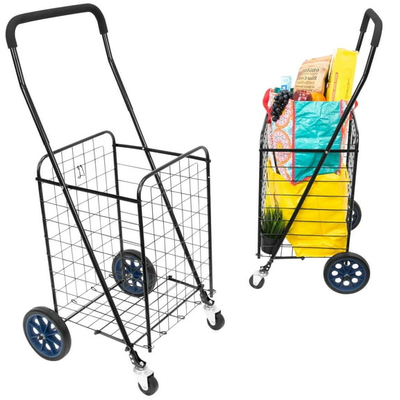 Mount-It! Small Rolling Utility Shopping Cart | Foldable