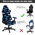 thumbnail image 6 of SCRAWLGOD Shark Pattern Blue Black Print Gaming Chair Cover with Armrest Cover, Anti Dust Computer Chairs Cover Universal Rotating Chair Slipcovers with Elastic Bottom for Home Studio, 6 of 7