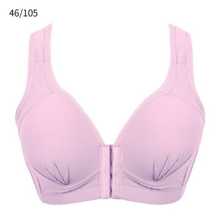 

Dido Wireless Bra Breathable Front Buckle Wide Strap Thin Underwear for Women Girl Gray Pink 46/105