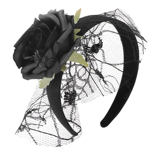 Diadema De Malla De Red, Diadema Elástica De Gasa De Flores De Uso Generalizado Para Fiestas De Disfraces Ccdes Oro