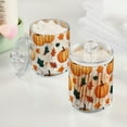 thumbnail image 2 of Yayeee 2 Pack Qtip Holder Bathroom Cotton Swab Canister with Lid Clear Dispenser Set, Pumpkins Pattern, 2 of 6