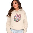 thumbnail image 4 of Disco Volleyball Coquette Bow Hoodie for Women & Girls Game Day, Sand Hoodie, M, 4 of 8