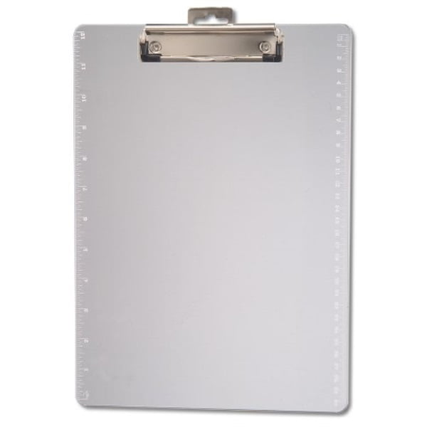 Officemate Transparent Plastic Clipboard with 12Inch Ruler, Letter