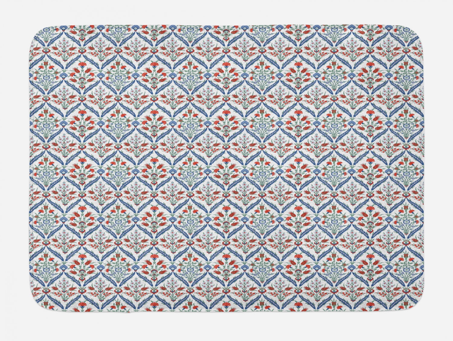 Ottoman Bath Mat, Turkish Traditional Ceramic Tulip Patterns with