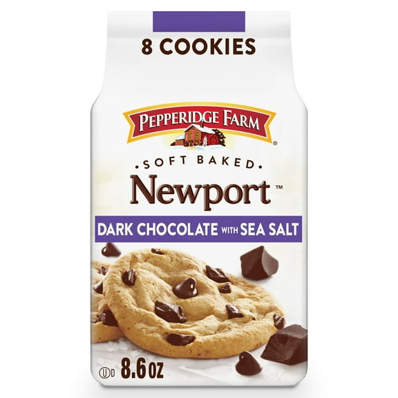 2 Pack - Pepperidge Farm Soft Baked Newport Dark Chocolate Cookies with Sea Salt - 8.6 oz Packaging may vary