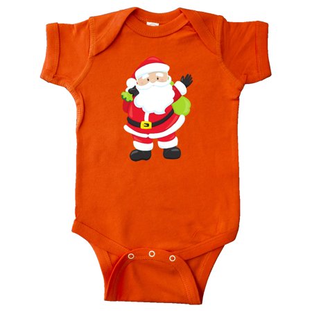 

Inktastic Santa Claus Smiling Santa Santa With Gift Bag Gift Baby Boy or Baby Girl Bodysuit
