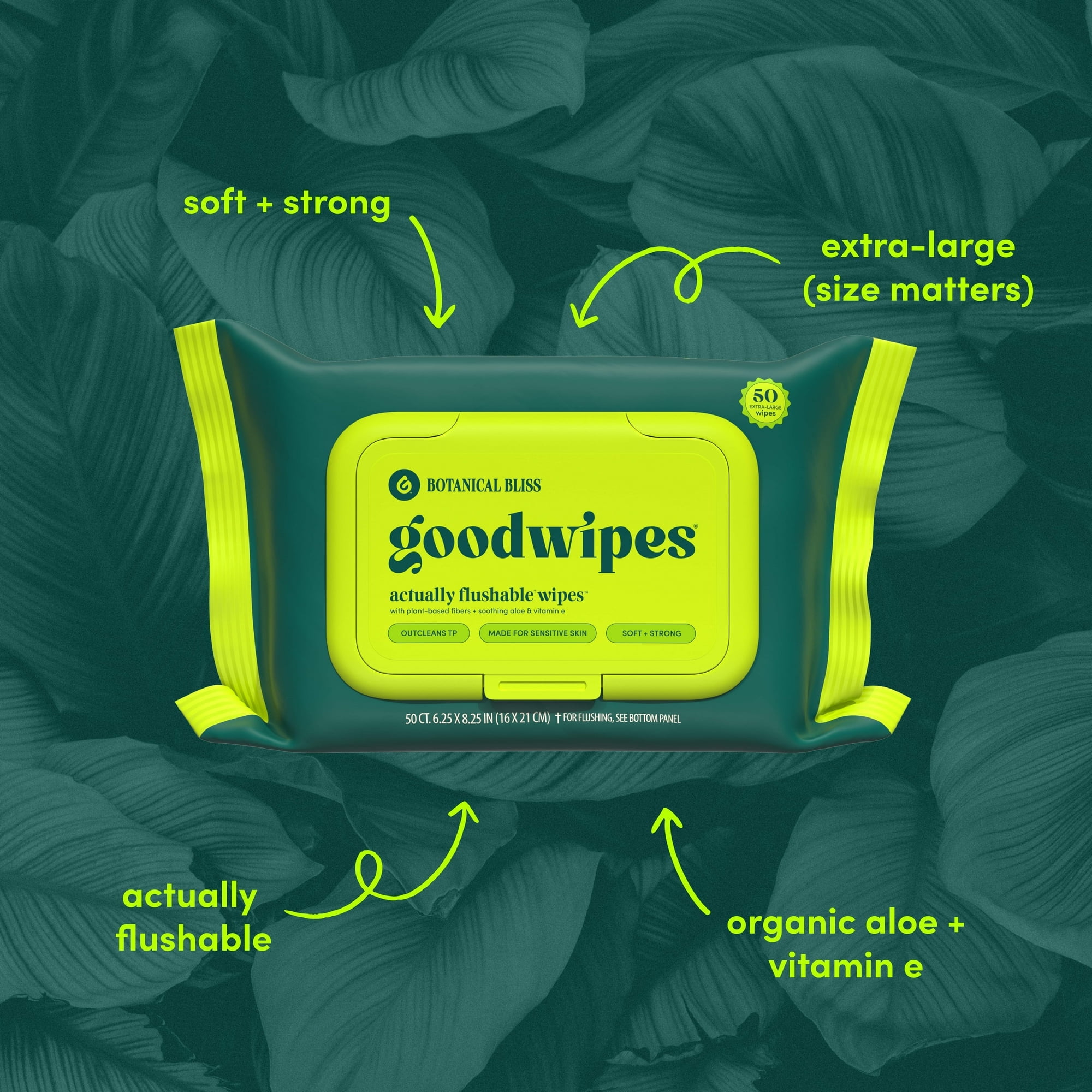 goodwipes Flushable Butt Wipes, Botanical Bliss Scented,  300 Total Wipes