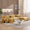 thumbnail image 6 of 118" Modular Cloud Sectional Sofa with Ottoman, Curved Modern Couch with Deep Seat, Compression Fabric Sectional Sofa for Living Room, Yellow, 6 of 8
