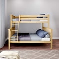 thumbnail image 1 of Max & Lily Twin over Full Bunk Bed, Solid Wood Frame, Natural, 1 of 6
