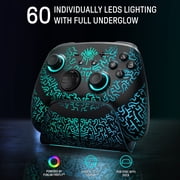 Funlab Video Game Pro Controller with Charging Dock Compatible with Switch/2/OLED, Steam Deck & PC, Black