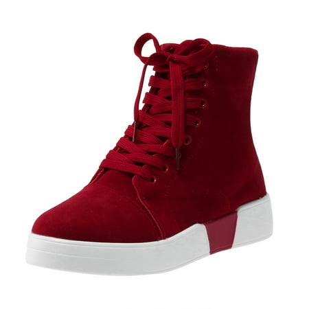 

Luiyenes Womens Lace Up High Top Fashion Ankle Booties Casual Shoes Skate Shoes