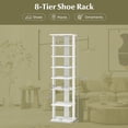 thumbnail image 2 of Zapatero vertical de 8 niveles, organizador de zapatos alto y estrecho, zapatero que ahorra espacio con estante extraíble para sala de estar, dormitorio, entrada, dormitorio, apartamento (blanco), 2 of 4