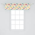 thumbnail image 2 of Ambesonne Clouds Window Valance, Abstract Multicolored Cumulus Clouds with Semi Circles and Dots, Curtain Valance for Kitchen Bedroom Decor with Rod Pocket, 54" X 12", Jade Green Dark Coral, 2 of 3