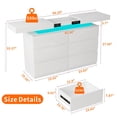 thumbnail image 2 of 6 Drawer White Dresser with Sliding Top & LED Lights, Modern Storage Chest with Charging Station for Bedroom, Closet, Entryway, Hallway, 2 of 6