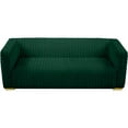 thumbnail image 5 of Maklaine Contemporary 31.5''H x 88''W x 35''D Green Velvet Sofa, 5 of 13