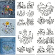 1 Set 4 Sheets Flowers Water Soluble Hand Sewing Stabilizers for Fabric Dandelion Daisy Embroidery Stitch Practice Eembroidery Patterns Transfers for Embroidery Beginners Lovers