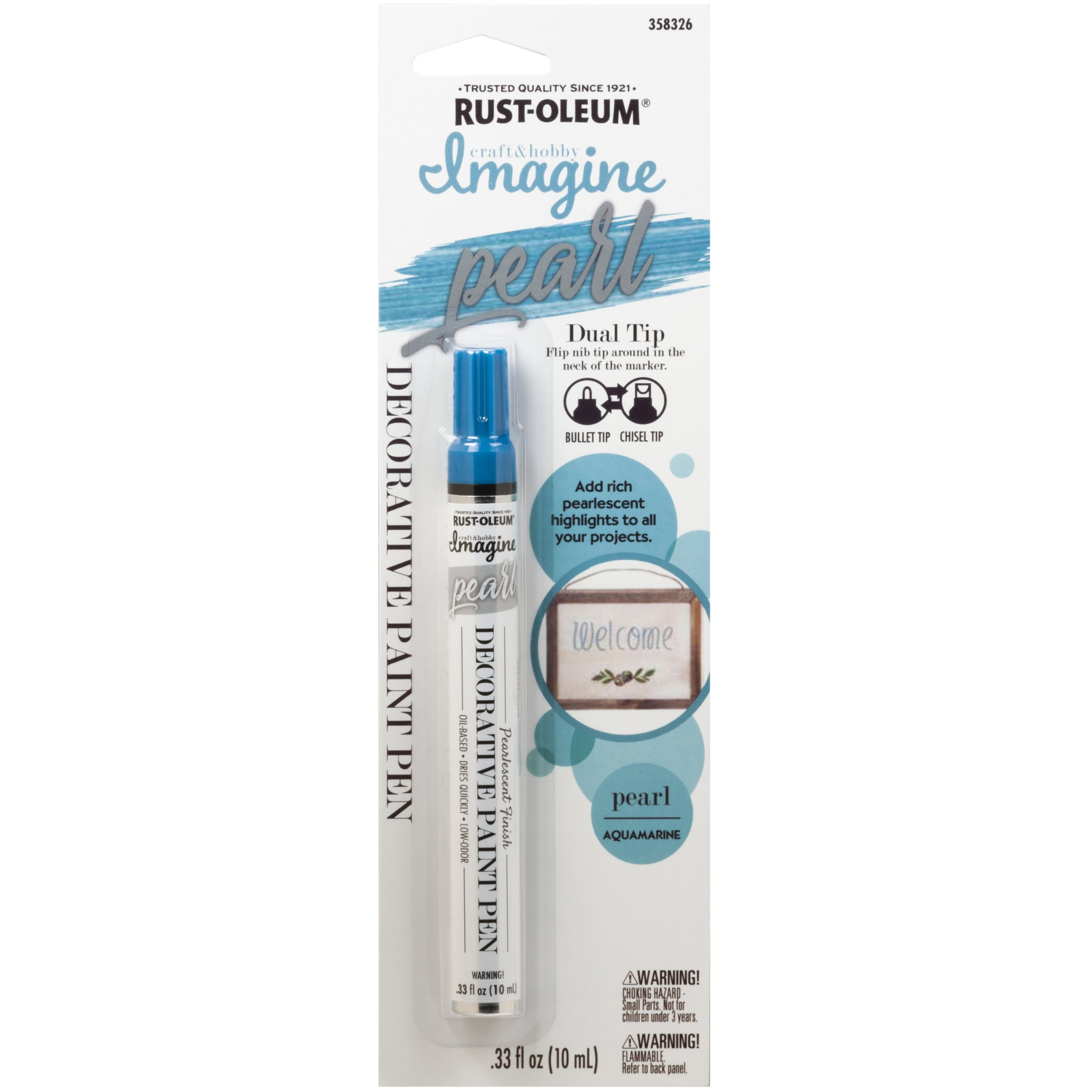 6 Pack, Aqua Pearl, Rust-Oleum Craft & Hobby Metallic Imagine Pearl Paint Pen- 358326, Markers