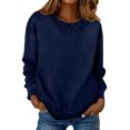thumbnail image 6 of Otntypg Denim Sweatshirts for Women Fashion Long Sleeve Pullover Tops Trendy Oversized Casual Crew Neck Basic Jean T-Shirts Dark Blue M, 6 of 10