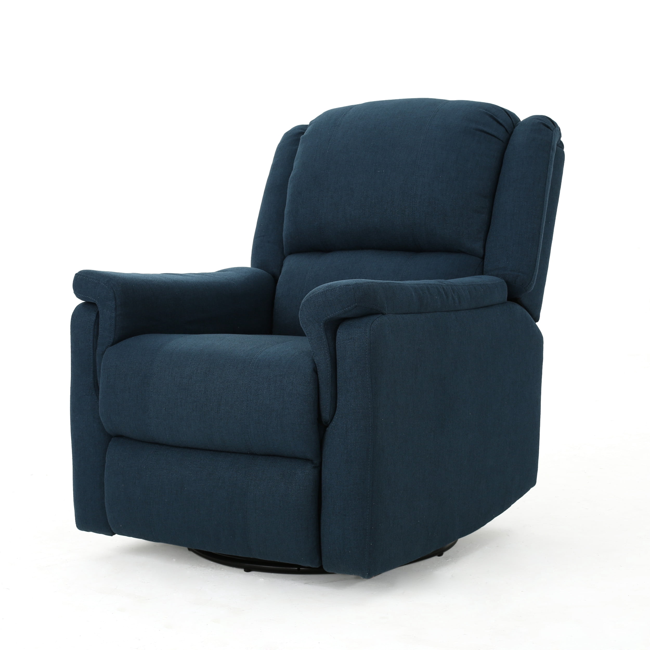 Jemma Tufted Navy Blue Fabric Swivel Gliding Recliner - Walmart.com
