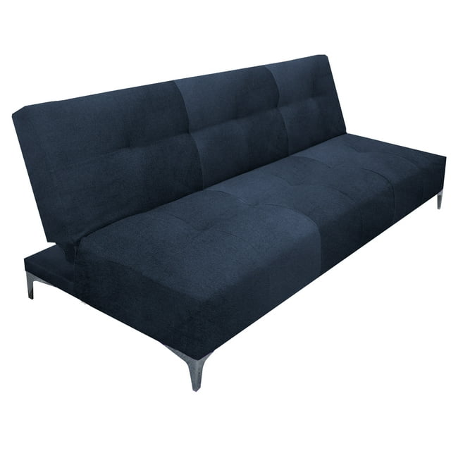 Sofa Cama Reclinable El Bazar Store Vegas Azul Terciopelo Marino Futon 3 posiciones Sala