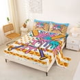thumbnail image 2 of Erosebridal Baseball Ice Cream Drip Full Size Sheets, Waffle US Flag Bed Sheets, 1 Flat Sheet, 1 Fitted Sheet and 2 Pillowcases, 2 of 5