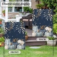 thumbnail image 2 of Thanksgiving Garden Flag 12 x 18 Inches, Fall White Blue Pumpkin Gold Leaf Rustic Navy Blue Weather Proof Outdoor Patio Flags Double Sided Small Garden Decoration for Yard Outside Home, 2 of 9