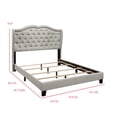 thumbnail image 6 of Home Design Aden King Upholstered Panel Bed Frame with Wingback Headboard, Button Tufted, Warm Gray, Easy Assembly, for Adult Bedroom, 6 of 7
