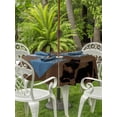 thumbnail image 3 of Outdoor Tablecloths with Umbrella Hole & Zipper, Black Brown Cat Round Tablecloths 60 Inch, Retro Art Animals Rustic Waterproof Table Cloth, Patio/Pool/Picnic Table Covers, 3 of 8