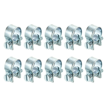 

10Pack Mini Fuel Line Pipe Hose Clamp Clip Adjustable 11-13mm Zinc Plated