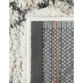 thumbnail image 6 of Unique Loom Rabat Shag Collection Area Rug - Geometric (2' 7" x 10' Runner Pure Ivory/Gray), 6 of 7