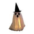 thumbnail image 2 of Halloween Decorations Savings, Halloween Ghost LED Lighted Ghost Figurine, Fabric Cordless Reusable Halloween Decor, Spooky Glowing Ghost with Witch Hat for Indoor Outdoor Home Yard Halloween Decor, 2 of 7