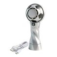thumbnail image 3 of Ventilador portátil mano con forma balón fútbol, ​​recargable, con 6 velocidades y hielo para oficina, camping y hogar. plata, 3 of 8