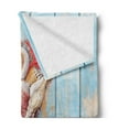 thumbnail image 2 of Letter Z Soft Flannel Fleece Throw Blanket, Maritime Summer Theme Z Tropical Aquatic Wildlife Nautical Font, Cozy Plush for Indoor and Outdoor Use, 50" x 70", Dark Coral Pale Blue, by Ambesonne, 2 of 5