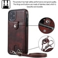 thumbnail image 5 of PU Leather Wallet Case for iPhone 11 Necklace Lanyard Case Cover with Card Holder Adjustable Detachable Anti-Lost Neck Strap for Apple iPhone 11 6.1",Brown, 5 of 18