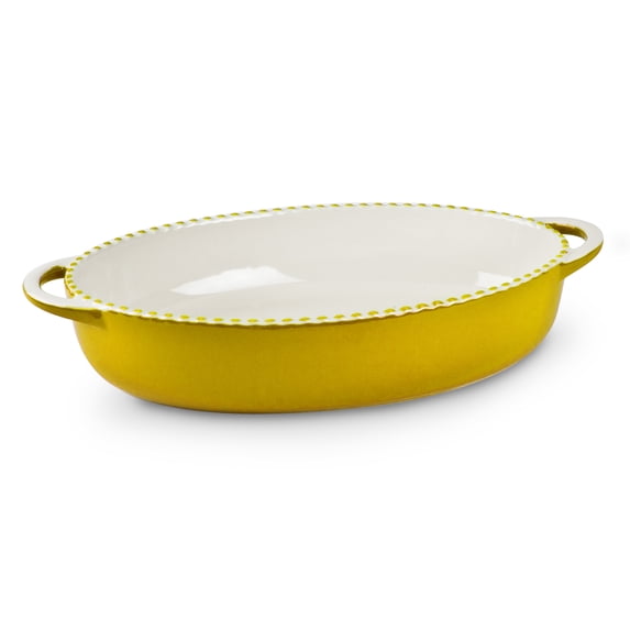 Mr. Food Test Kitchen 11 X 7" Yellow Oval Baker