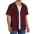 thumbnail image 2 of Sikiie Red Skulls With Crossbones Men's Cuban Shirt, Hawaiian Shirts, Business Casual Button Down Shirts, Short Sleeve Shirt-4X-Large, 2 of 5