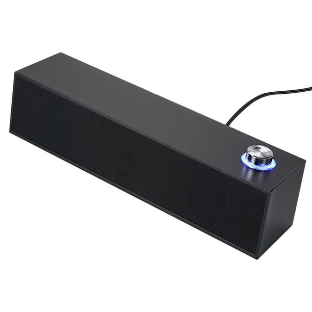 Altavoz Bluetooth con cable, altavoz multimedia para ordenador de escritorio, altavoz de madera de tira larga, altavoz pesado de escritorio con Bluetooth para audio